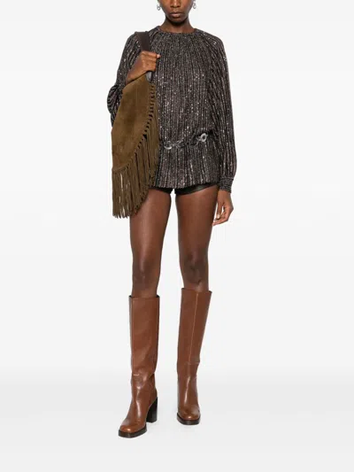 Missoni Ausgestellter Rundhalspullover Mit Lamé-streifen In Black