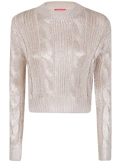 Diesel Knit Sweater With Round Neck And Long Sleeves In Neutral