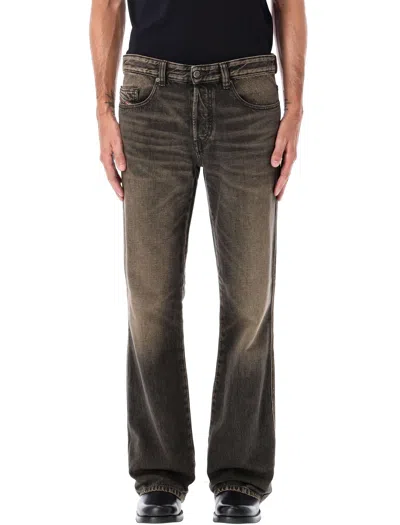 Diesel Patched Belt Loops Faded Five-pocket Trousers In Brown