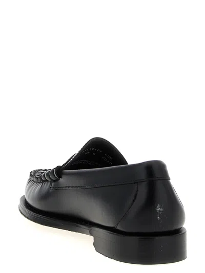 Gh Bass Penny Loafer With Low Block Heel And Moc Toe In White