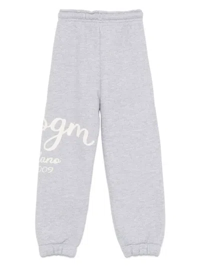 Msgm Logo-print Sweatpants In Gray