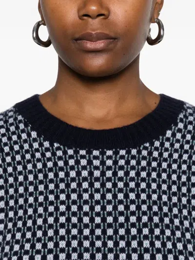 Eric Bompard Patterned Crew-neck Vest In Blue