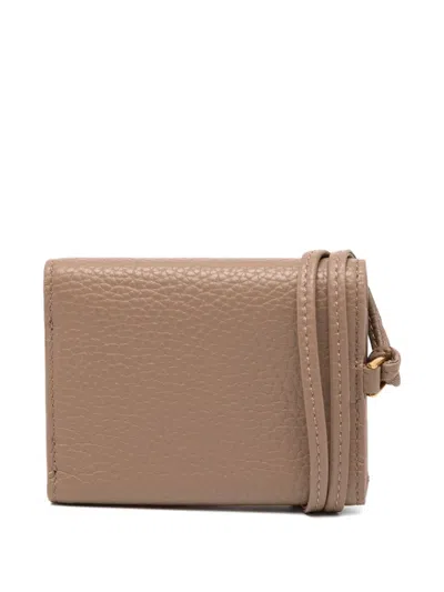 Agnès B. Tri-fold Leather Wallet In Brown