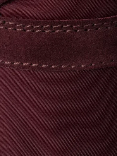 Prada Downtown Re-nylon And Suede Sneakers In Burgundy