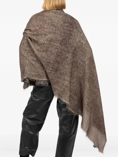 Avant Toi "star Dust" Cashmere Scarf 185x90cm In Brown
