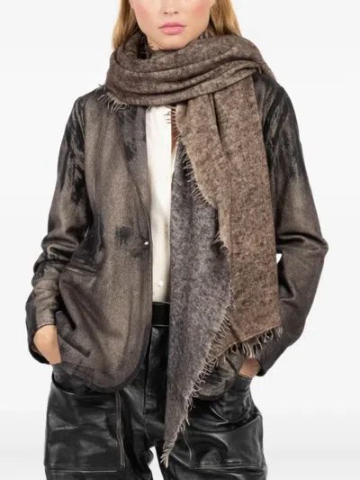 Avant Toi "star Dust" Cashmere Scarf 185x90cm In Brown