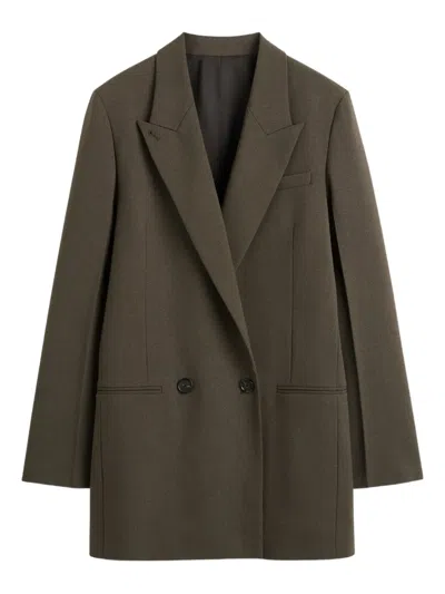 Totême Toteme Shield Wool Blend Blazer In Brown