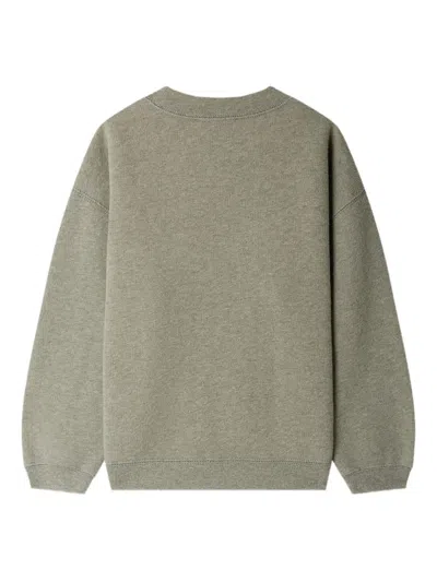 Bonpoint Tonino Sweatshirt In Grey-green With Embroidered Logo In Gray