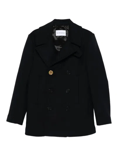 Givenchy Double-breasted Coat Featuring Front Pockets In Blue