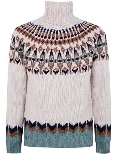 Fendi Dondup "dolcevita" Turtle Neck Sweater In Neutral