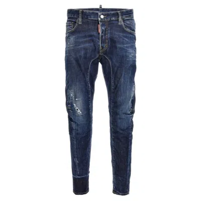 Dsquared2 Stretch Denim Blend Tidy Biker Jeans In Blue