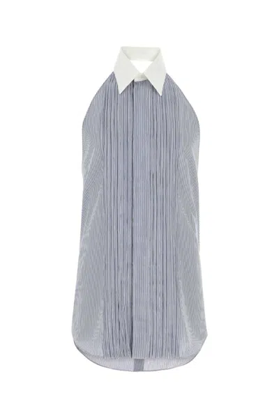 Fendi Embroidered Viscose Blend Shirt In Black