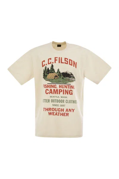 Filson Frontier T Shirt With Customised Graphics In Neutral