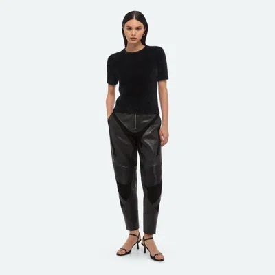 Helmut Lang Cropped Sweater Tee In Black
