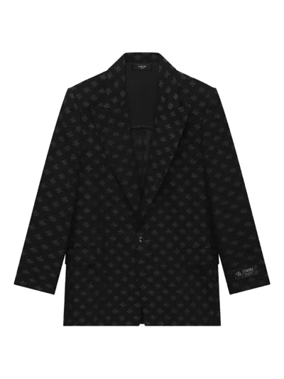Amiri Logo-pattern Blazer In Black