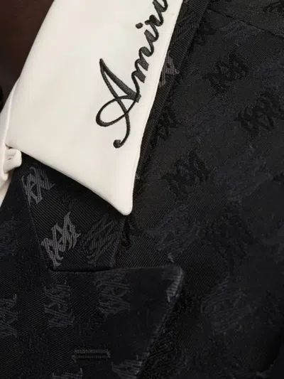 Amiri Logo-pattern Blazer In Black