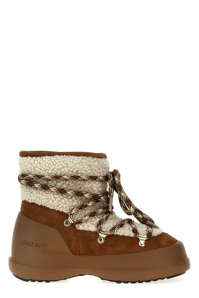 Moon Boot Shearling And Suede Winter Boots In Brown