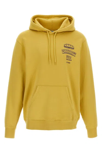 Carhartt Sandwich Logo Hoodie In Yellow