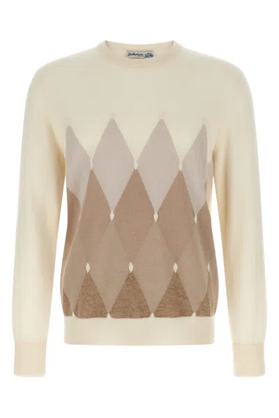 Ballantyne Argyle Sweater Sweaters And Cardigans Beige In Black