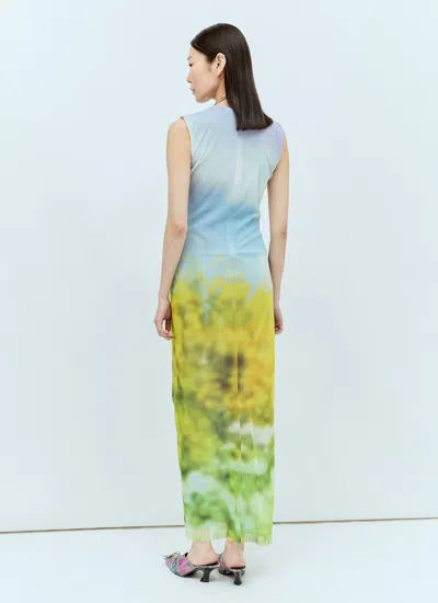 Acne Studios Sleeveless Maxi Dress Blurred Print In Purple