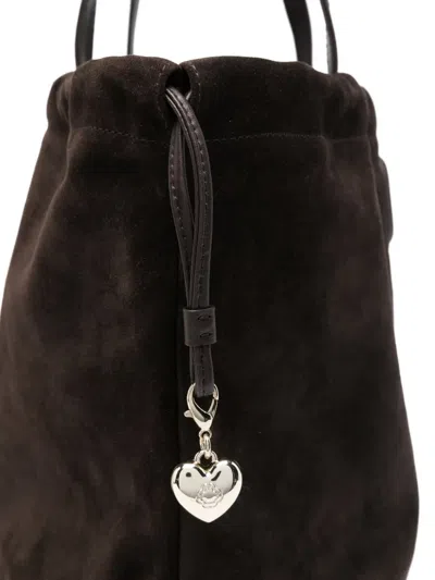 Maje Suede Top-handle Tote Bag In Brown