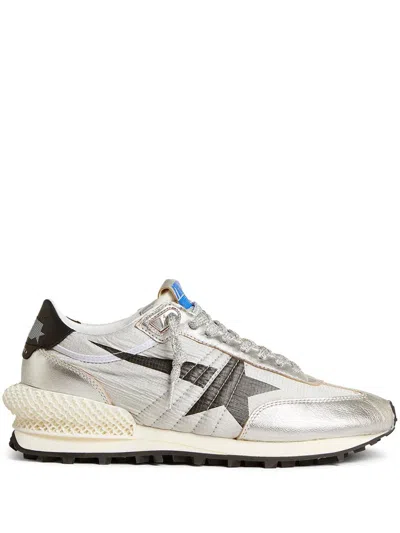 Golden Goose Marathon Running Sneakers In Laminated Leather In Gray