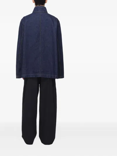 Studio Nicholson Crinkle Denim Jacket In Blue