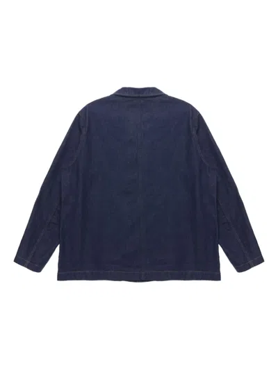 Studio Nicholson Crinkle Denim Jacket In Blue