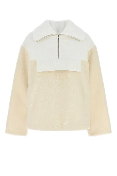 Gucci Wool Blend Padded Jacket In Neutral