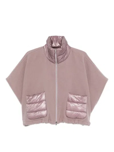 Herno Quilted-pocket Fleece Jacket In Pink