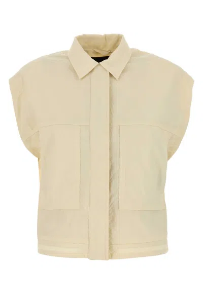Herno Collared Vest Nylon Front Pockets In Gray