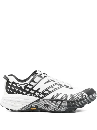 Hoka Breathable Mesh Sneakers With Cushioned Sole In White