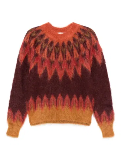Isabel Marant Étoile Isabel Marant Etoile Embroidered Wool Blend Natania Sweater In Brown