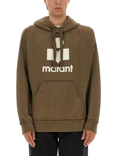 Isabel Marant Sweater Hooded Kangaroo Pocket In Green