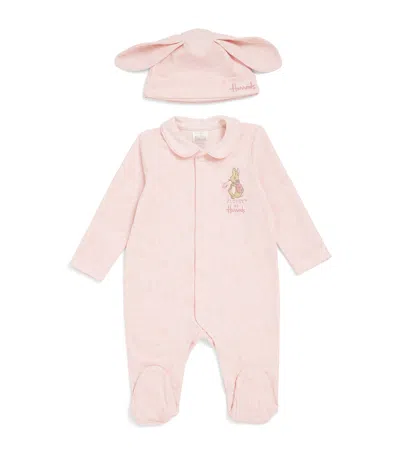 Harrods Peter Rabbit All-in-one And Hat Set In Pink