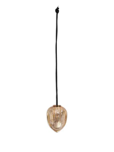 Jw Anderson Keyring With A Walnut Shape In Black