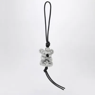 Loewe Koala Pendant In Felt And Leather Women In Black