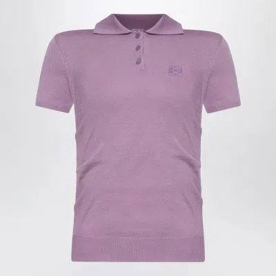 Loewe Women Anagram Cashmere And Silk Polo Shirt In Purple