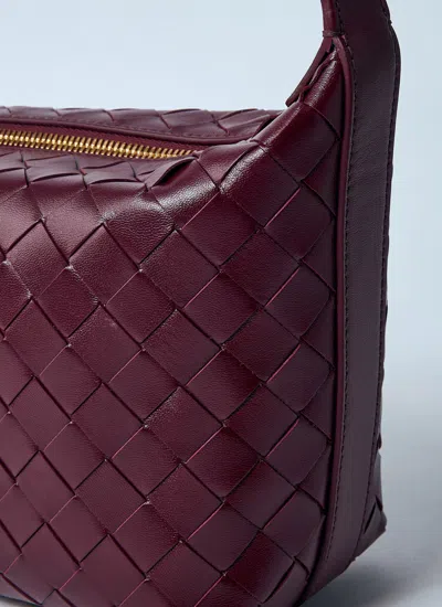 Bottega Veneta Mini Wallace Intreccio 15 Barolo Gold Leather Handbag In Multi