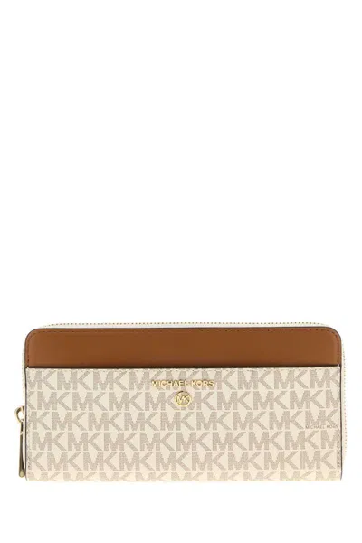 Michael Kors Printed Canvas Wallet In Neutral
