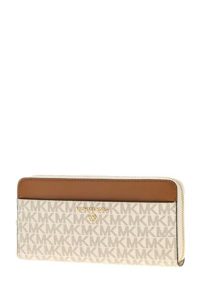 Michael Kors Printed Canvas Wallet In Neutral