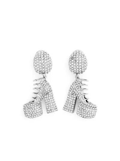 Marc Jacobs The Pavé Kiki Boot Earrings In Burgundy