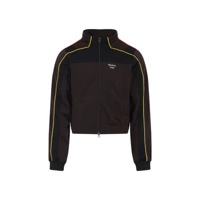 Martine Rose High Collar Track Jacket With Side Pockets In Brown