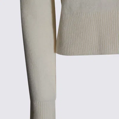 Maison Kitsuné Cardigan Wool Embroidered Detail In Neutral