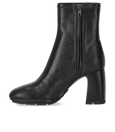 Ash Eclat Bis High Heels Ankle Boots In Black Leather In Black