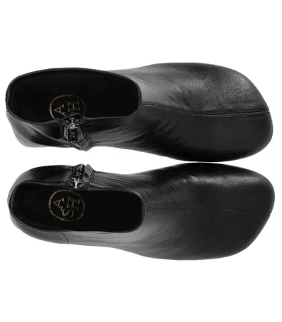 Ash Eclat Bis High Heels Ankle Boots In Black Leather In Black