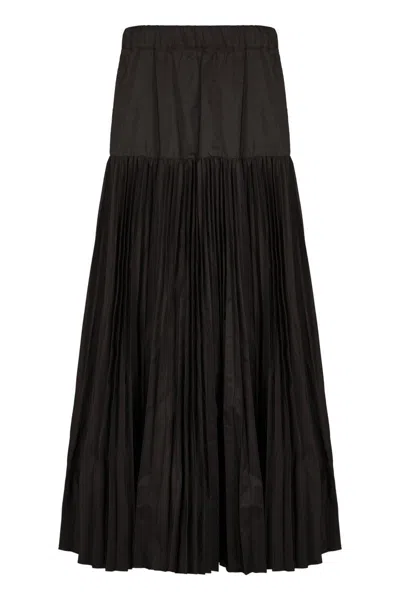 P.a.r.o.s.h Elasticated Pleated Skirt In Black