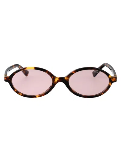 Miu Miu Miumiu 0mu 04zs Miu Regard Vau50d Havana Miele Sunglasses In Brown