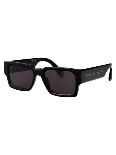 Philipp Plein Square Sunglasses Spp183 M 0700 In Black