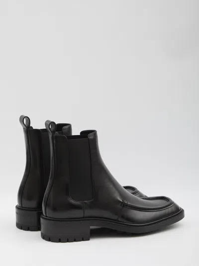 Saint Laurent 25mm Joe Pull-tab Square-toe Chelsea Boots In Black